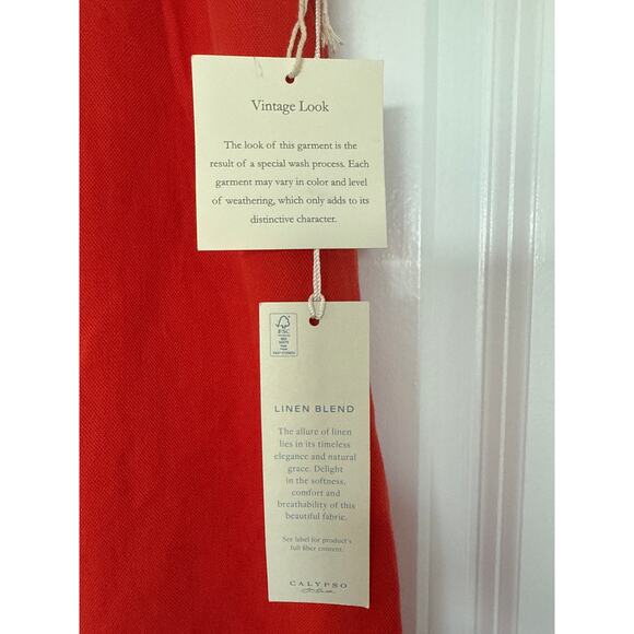 NWT Calypso St. Barth Vintagelook Linen Blend Ruffle Maxi, L - Picture 4 of 6